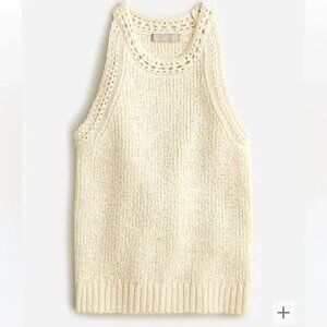 J. Crew high-neck textured pointelle sweater-tank